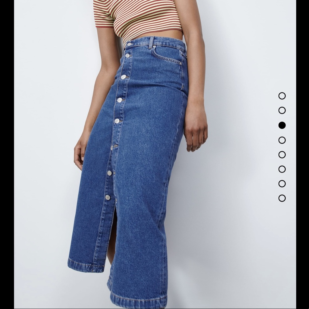NWT ZARA Buttoned denim skirt - Picture 4 of 11